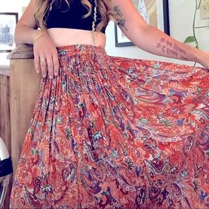 70s retro bohemian skirt